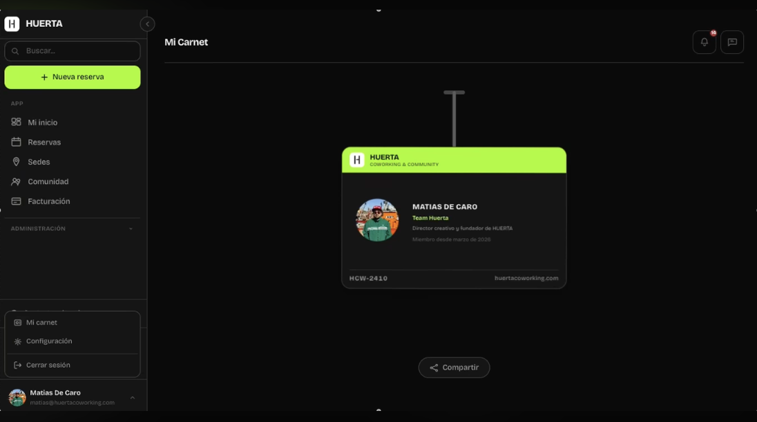 Coworking con inteligencia artificial: así es la app y el MCP de HUERTA